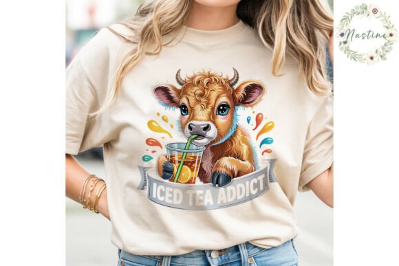 🧋Iced Tea Addict Cow Tee Shirt