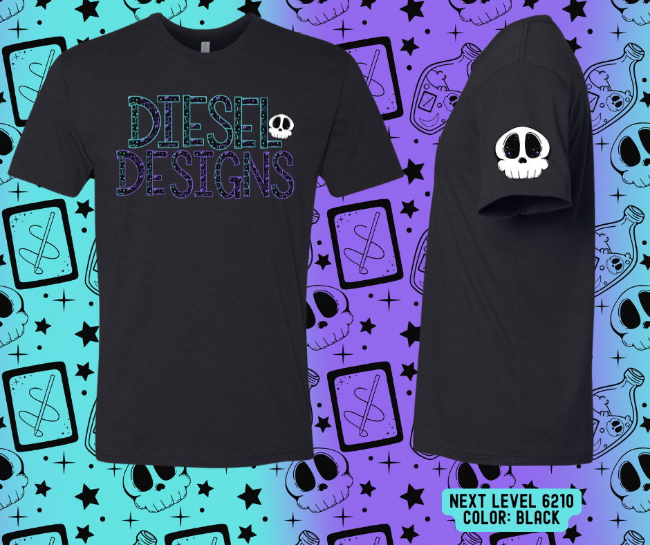 Diesel Designs Text Logo w/ Skull Sleeve