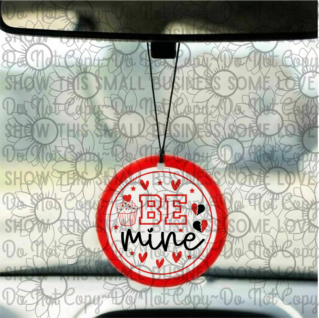 3" Round Car Freshie | Valentine's Day Be Mine | Long-Lasting Auto Air Freshener Diffuser