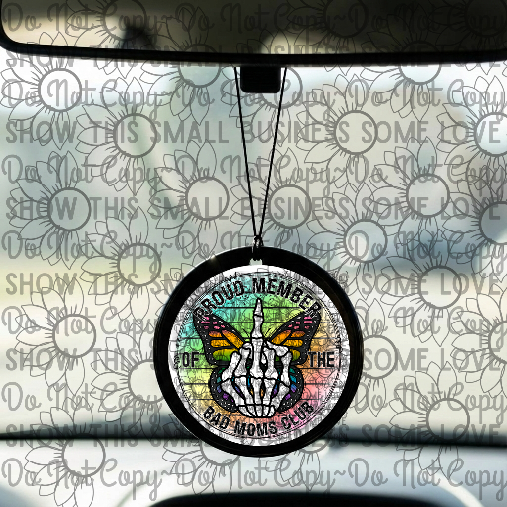 3" Round Car Freshie | Proud Member Bad Moms Club | Long-Lasting Auto Air Freshener Diffuser