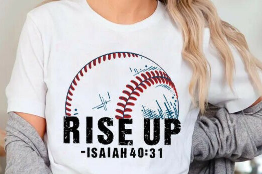 Rise Up Baseball Faith Tee – Isaiah 40:31