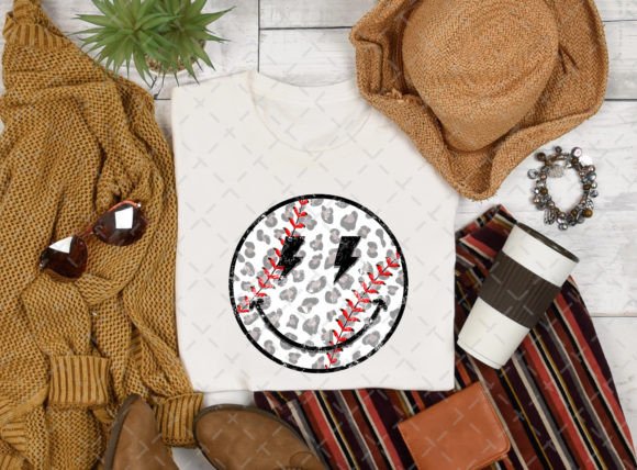 Leopard Baseball Smiley Tee