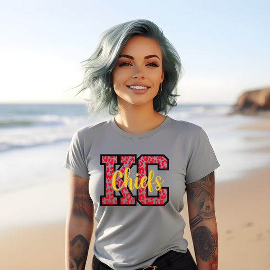 KC Red Leopard Tee